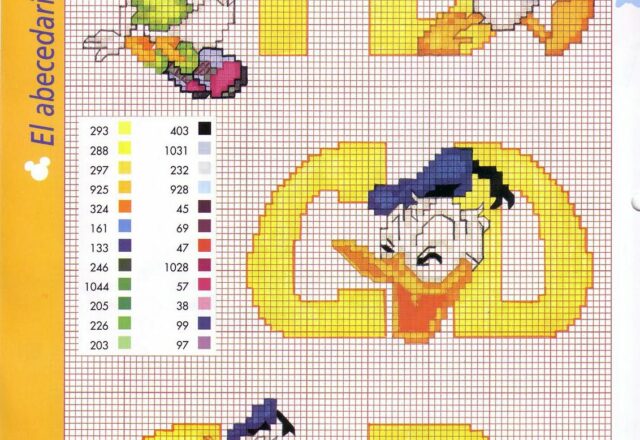 Alfabeto Disney giallo con Paperino e Paperina (2)