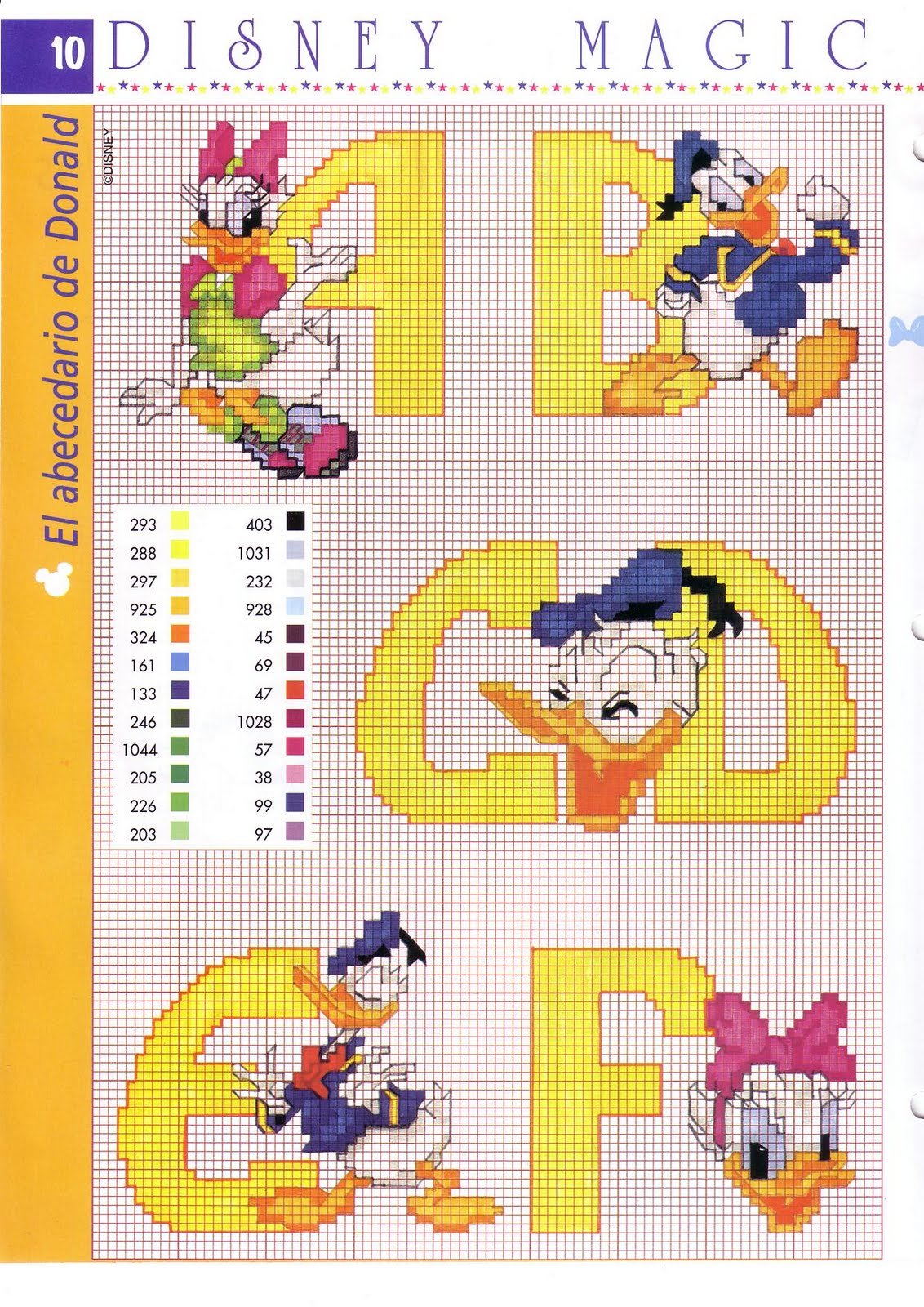 Alfabeto Disney giallo con Paperino e Paperina (2)