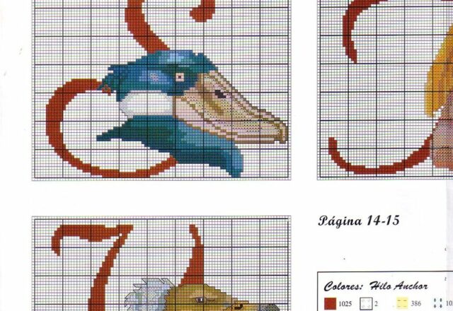 Alfabeto con uccelli ed animali esotici (3)