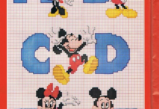 Alfabeto punto croce con Disney Topolino e Minnie (1)