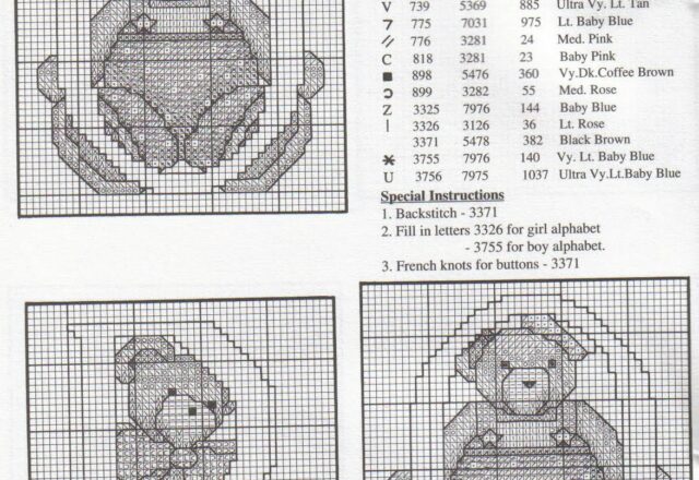 Alfabeto punto croce con gli orsetti teneri (13)