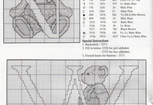 Alfabeto punto croce con gli orsetti teneri (3)