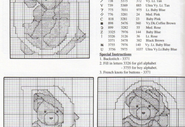 Alfabeto punto croce con gli orsetti teneri (8)