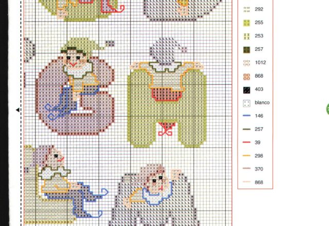 Alfabeto punto croce con i folletti (3)