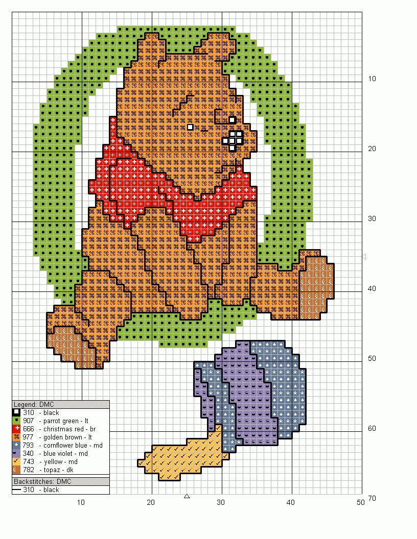 Alfabeto punto croce maiuscolo con Winnie The Pooh (10)