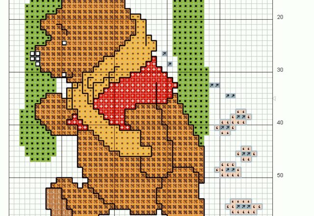 Alfabeto punto croce maiuscolo con Winnie The Pooh (12)