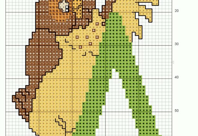 Alfabeto punto croce maiuscolo con Winnie The Pooh (15)