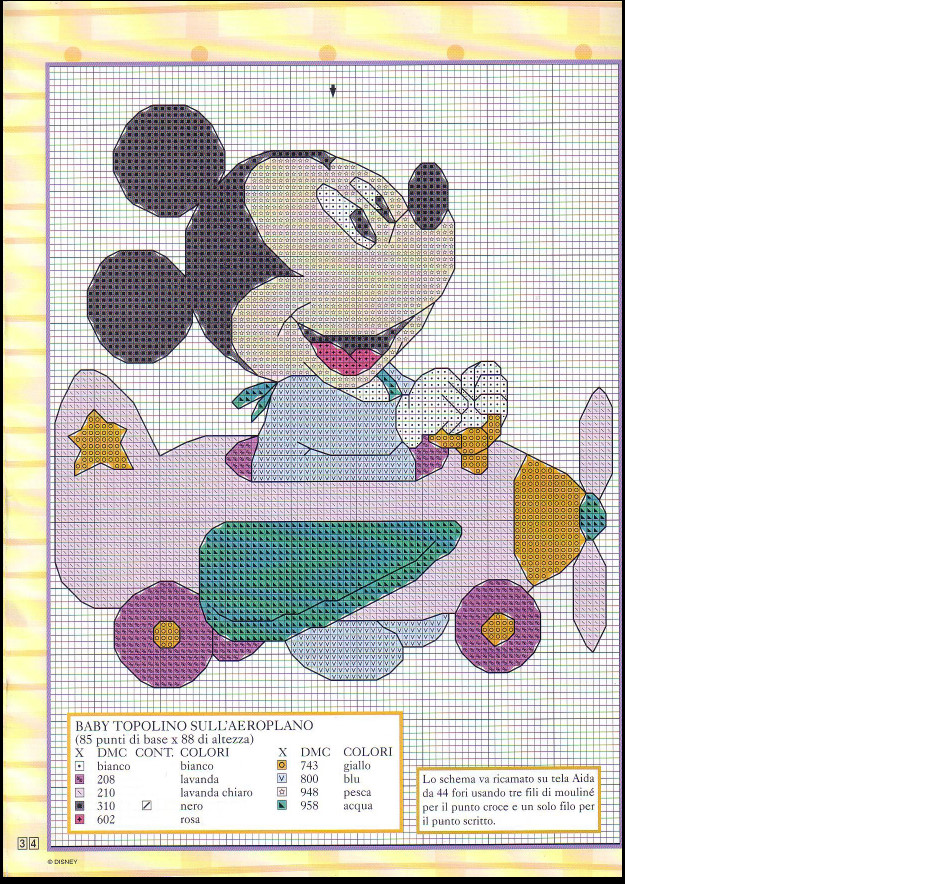 Bellissimi schemi punto croce baby Disney (5)