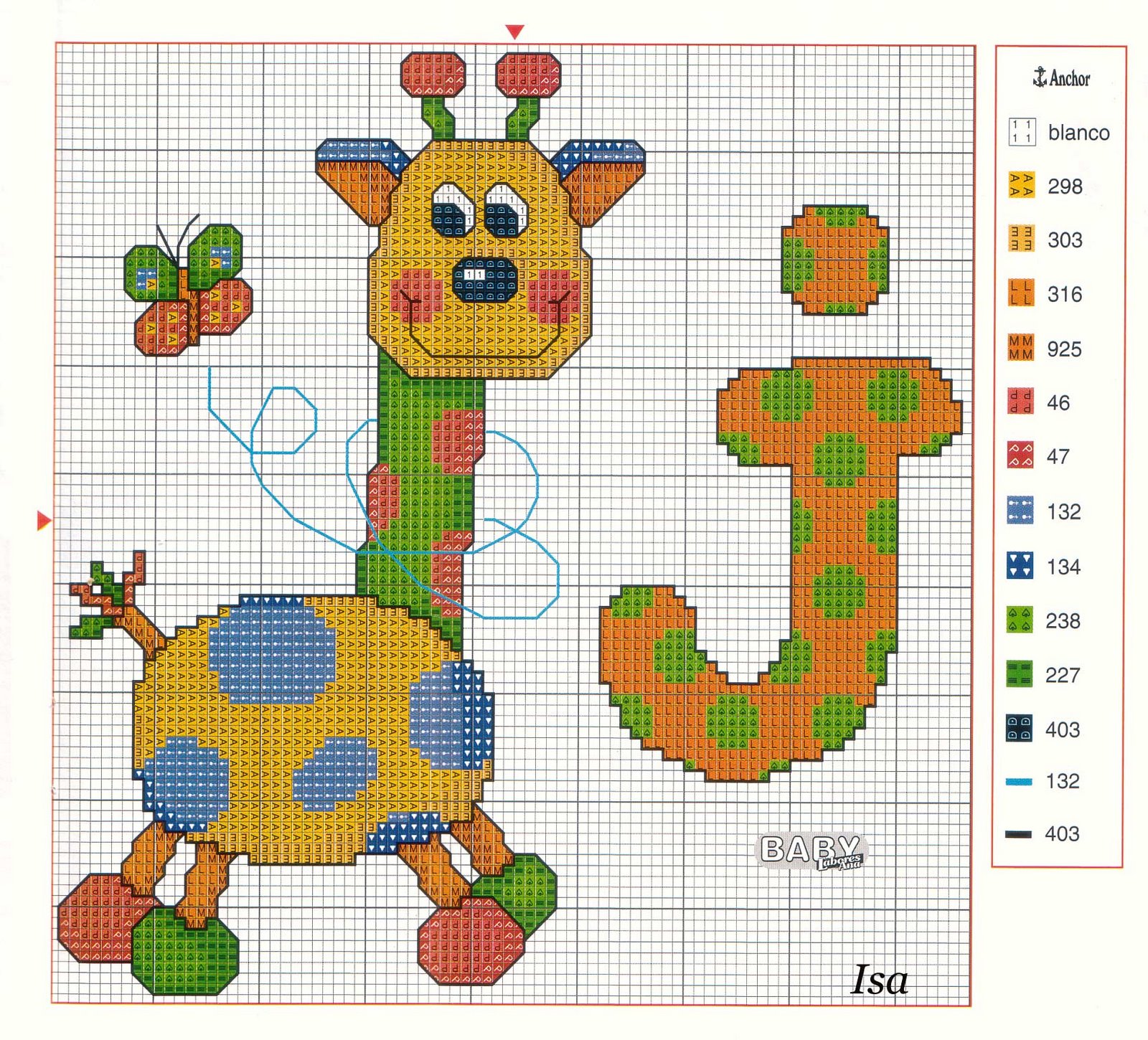 Bellissimo alfabeto punto croce con animaletti baby (6)