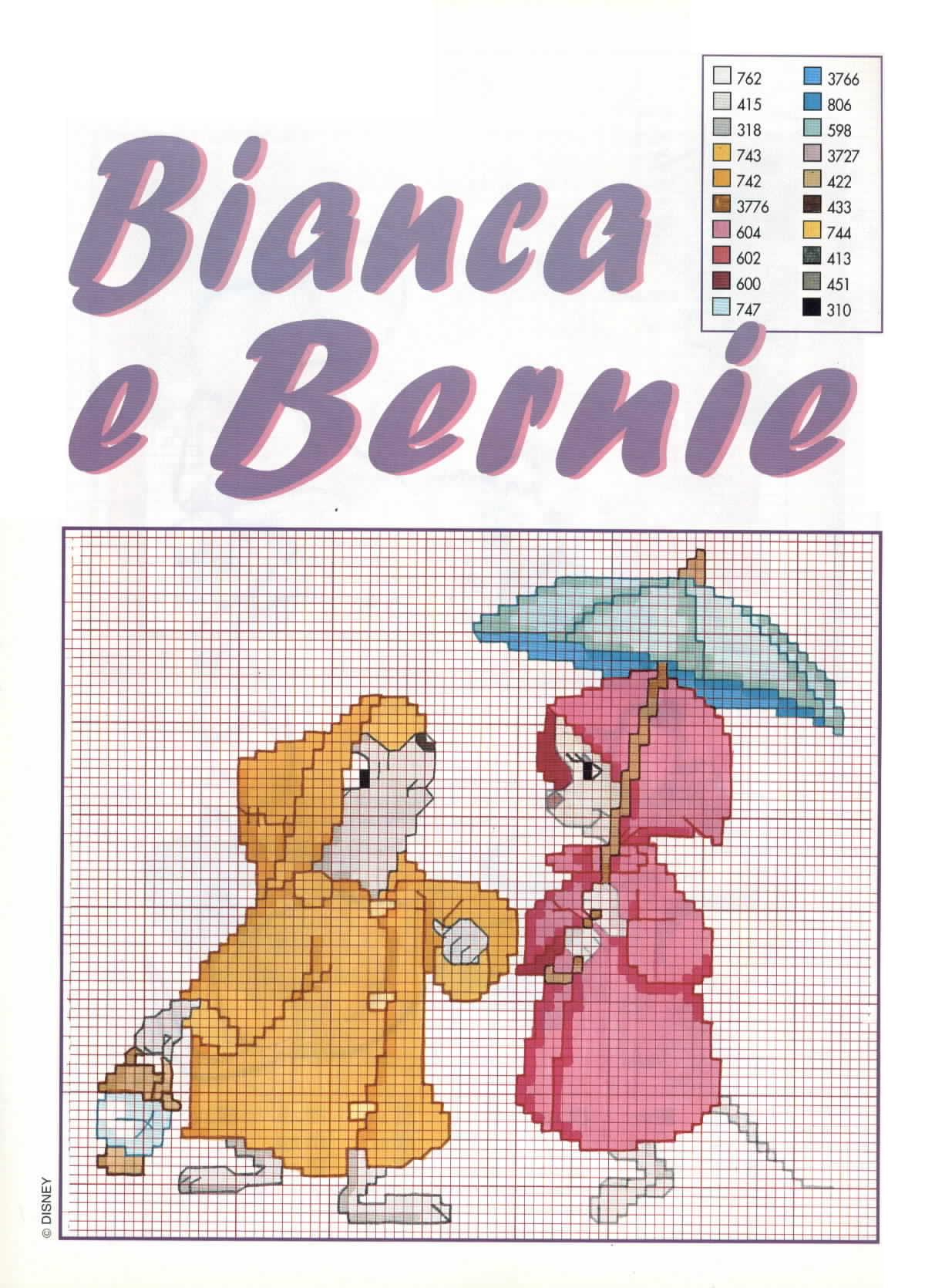 Bianca e Bernie schema a punto croce