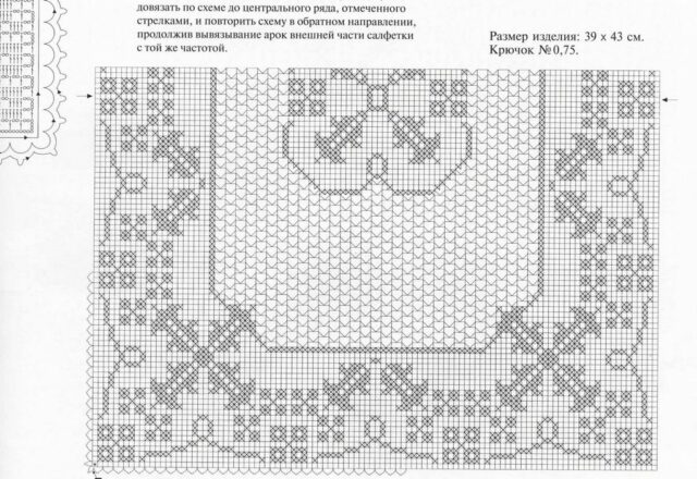 Centro rettangolare con disegni geometrici schema filet uncinetto (2)