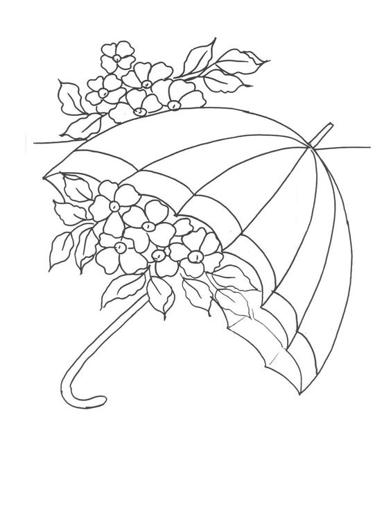 DISEGNI DA RICAMARE OMBRELLO CON FIORI