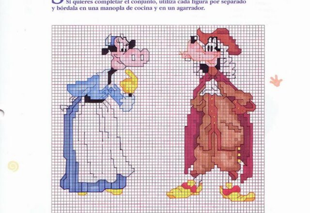 Disney Clarabella e Pippo schema punto croce