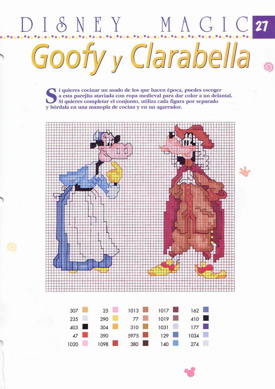 Disney Clarabella e Pippo schema punto croce