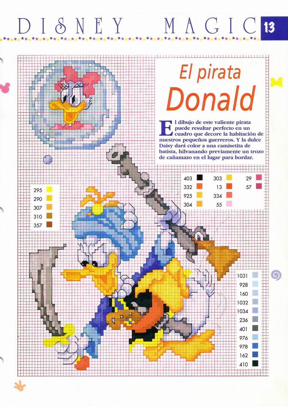 Disney Paperino pirata schema punto croce