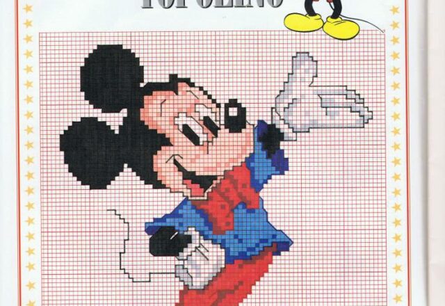 Disney Topolino felice schema da ricamare