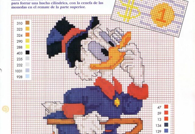 Disney Zio Paperone con bastone e dollari punto croce