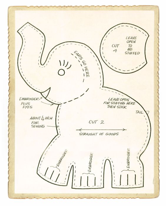 Elefante feltro schema