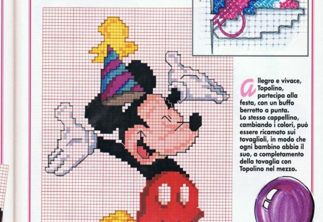 Evviva il compleanno con Disney Topolino da ricamare