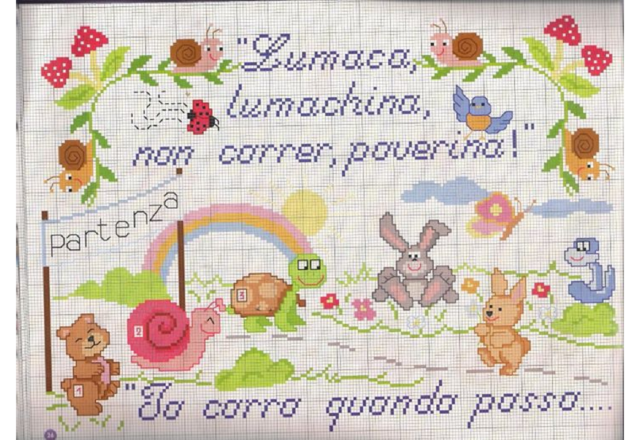 Filastrocca lumaca lumachina punto croce