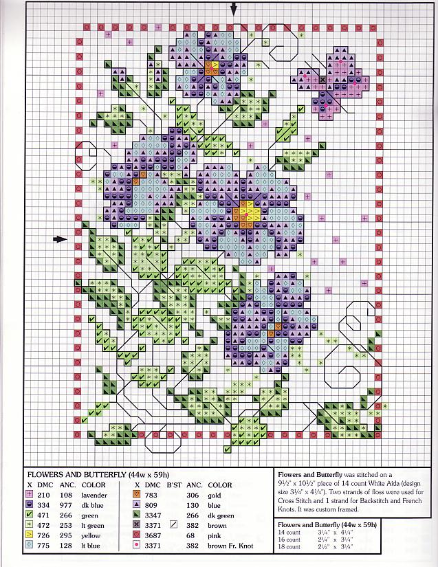 Fiorellini lilla schema punto croce