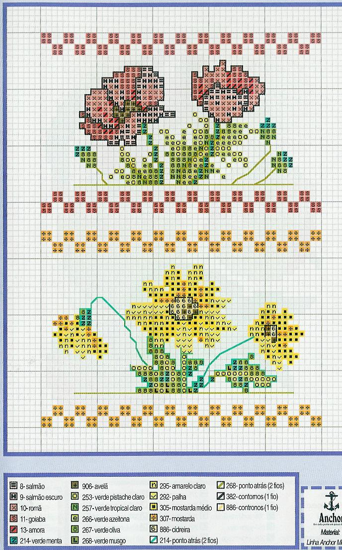 Fiori papaveri e margherite schemi punto croce categoria natura -   punto croce uncinetto schemi gratis hobby creativi