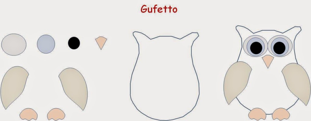 Gufo schema feltro pannolenci