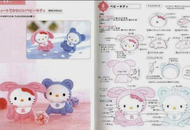 Hello Kitty coniglietto schema gratis feltro pannolenci