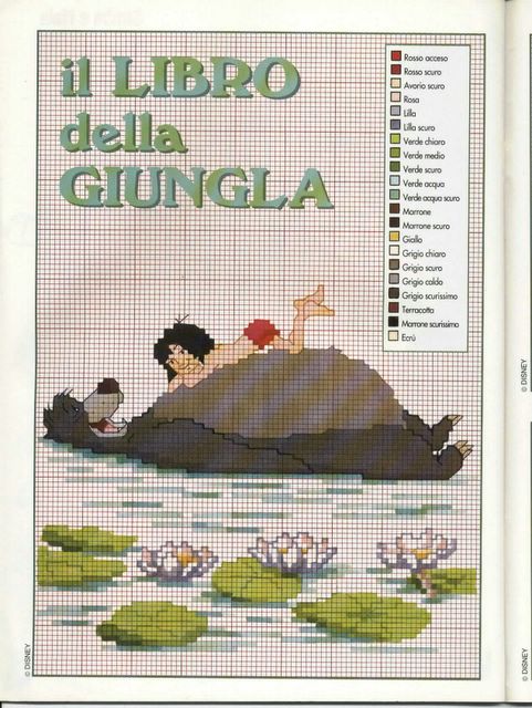 Il Libro della giungla schema a punto croce