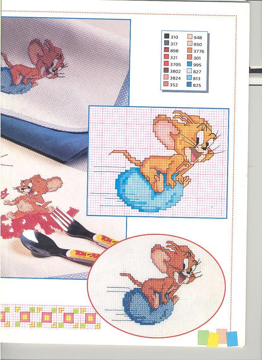 Il topolino di Tom and Jerry in volo schema punto croce