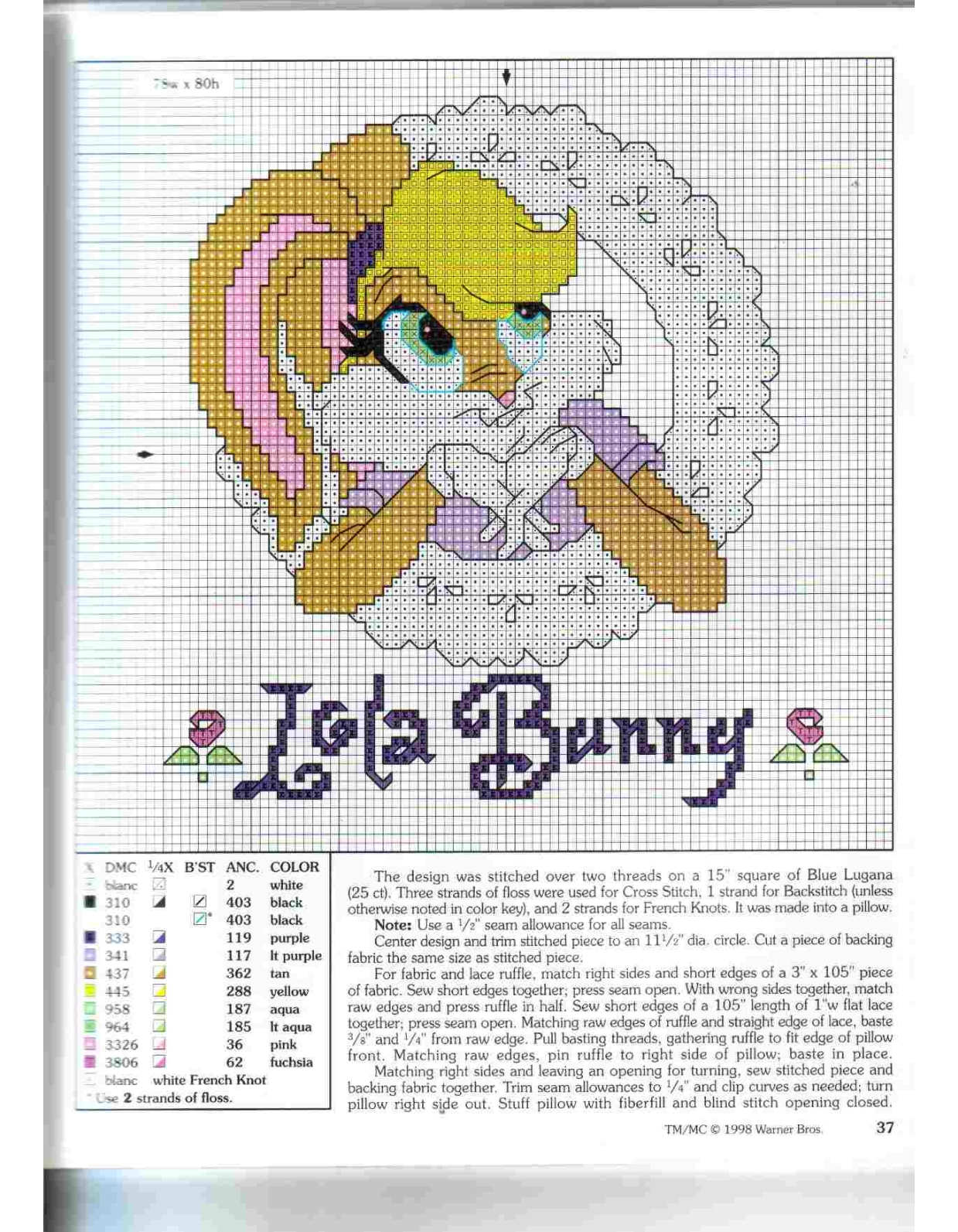 Lola Bunny schema a punto croce semplice