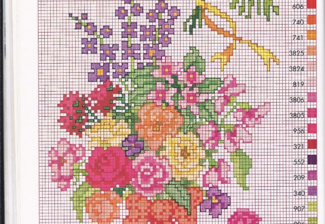 Mazzo di fiori coloratissimi schema punto croce gratis