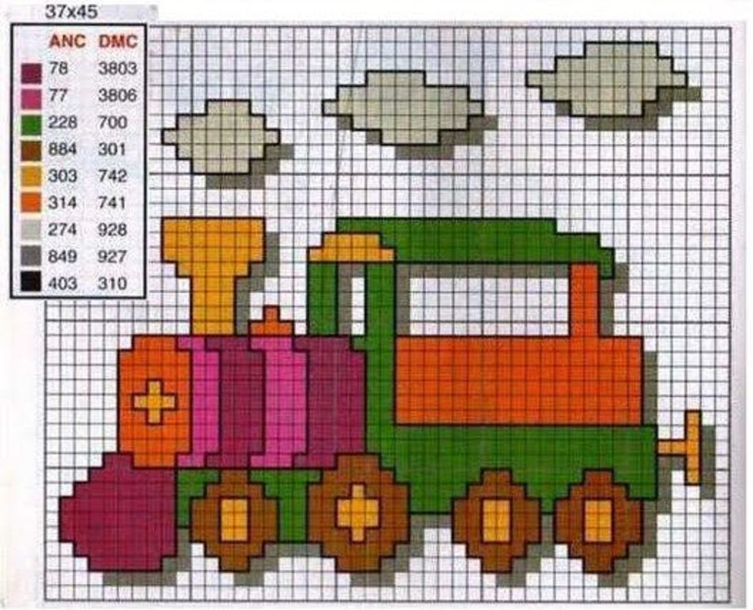 Mezzi di trasporto per bambini a punto croce 6118 - magiedifilo.it