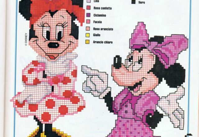 Minnie che romantica a punto croce