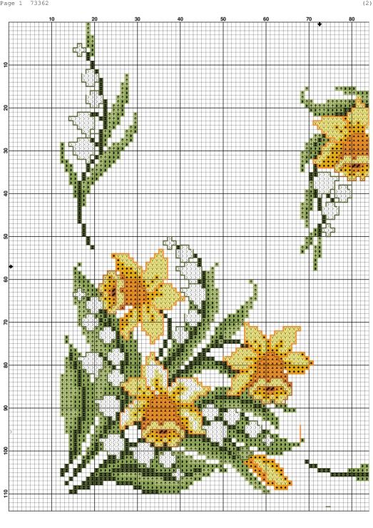 Narcisi schema punto croce fiori