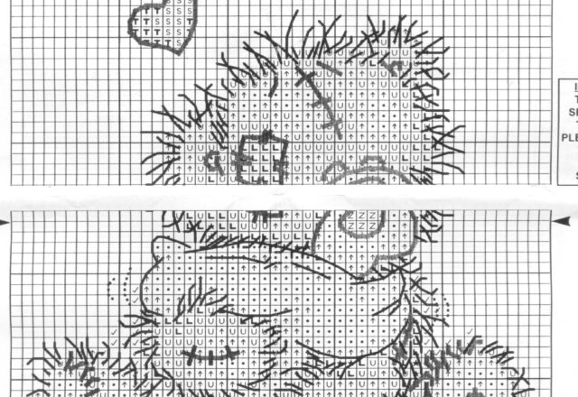 Orsacchiotto punto croce con cuscino e cuoricini (2)