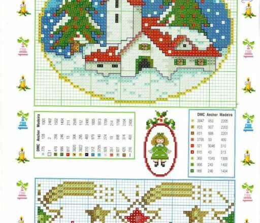 Paesaggio Natale schema punto croce