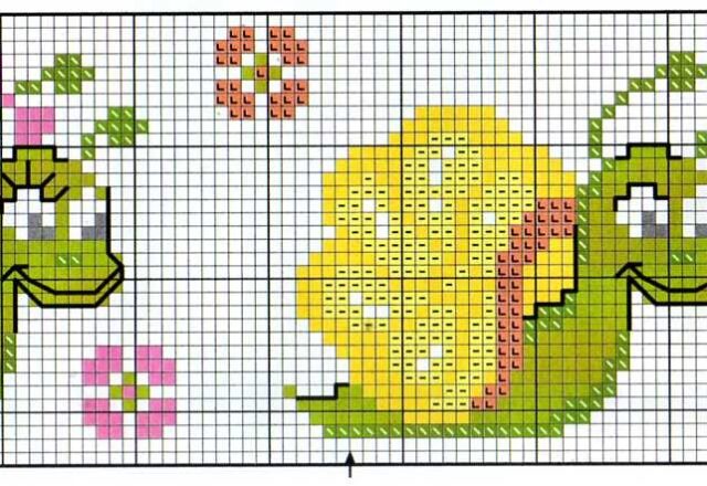 Punto croce bambini bavaglini schemi 7283