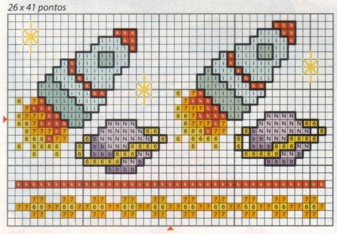 Punto croce schemi bavaglini bellissimi 2455