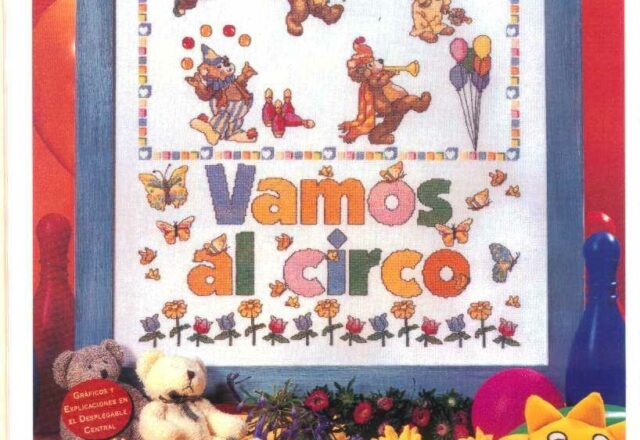 Sampler da ricamare con orsetti del circo (1)