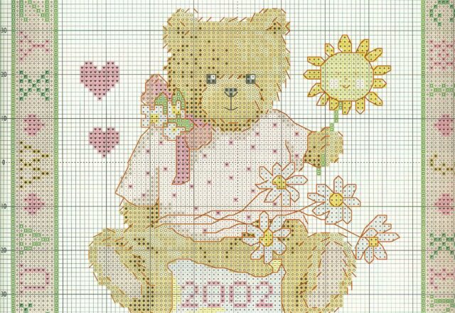 Sampler punto croce orsetto è una bambina (3)