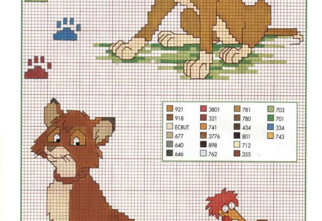 Schema punto croce Red e Toby (Walt Disney) (1)