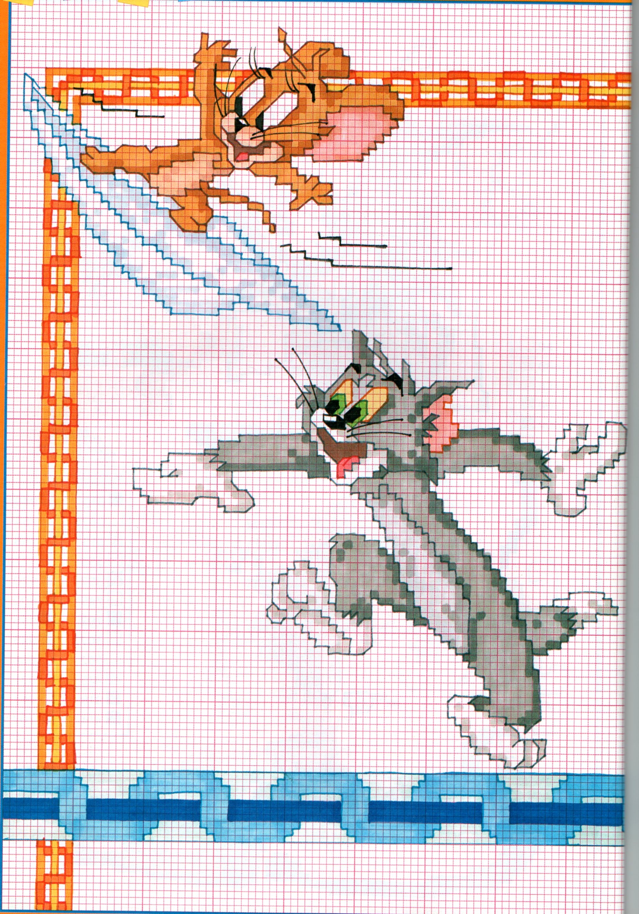 Schema punto croce gratis Tom e Jerry (1)