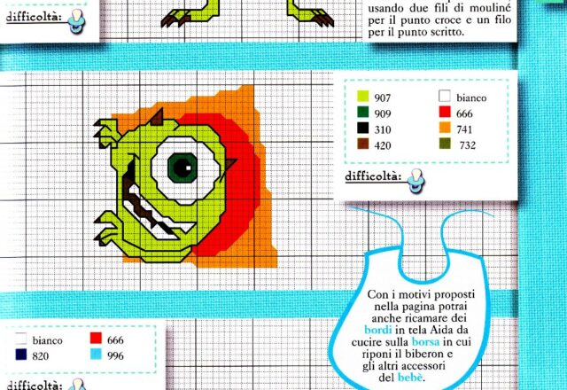 Schemi punto a croce Monsters and Co 3