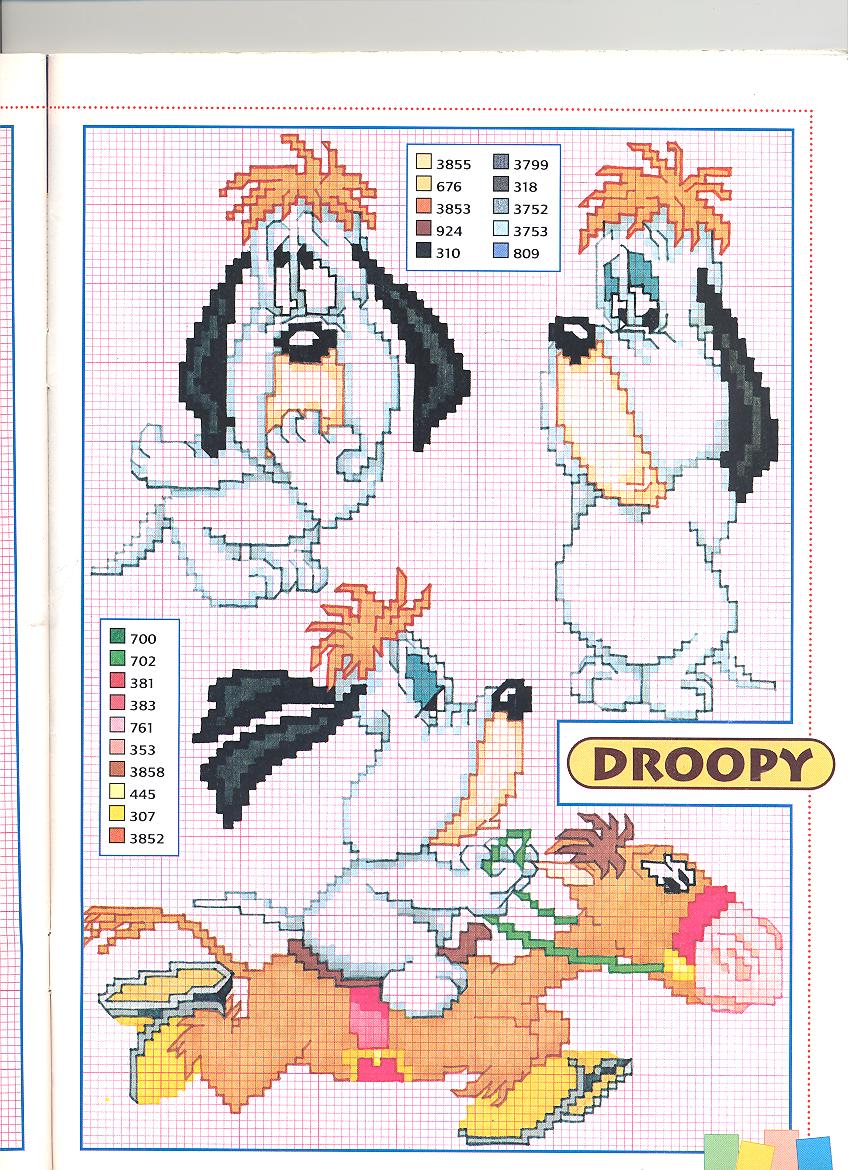 Schemi punto croce del personaggio Hanna Barbera Droopy (1)