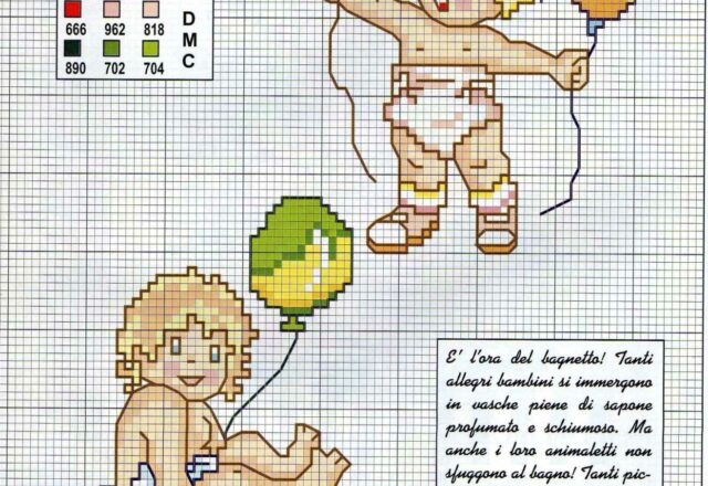 Schemi punto croce nascita bambini il bagnetto (3)