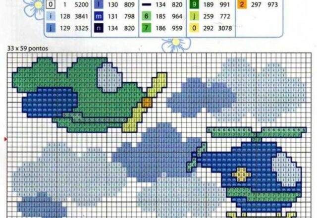 Schemi punto croce piccoli per bavaglini 9596