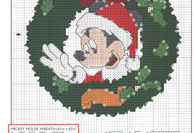 Schemi ricamo punto croce Natale Disney (1)