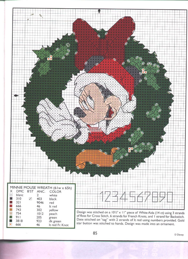 Schemi ricamo punto croce Natale Disney (2)