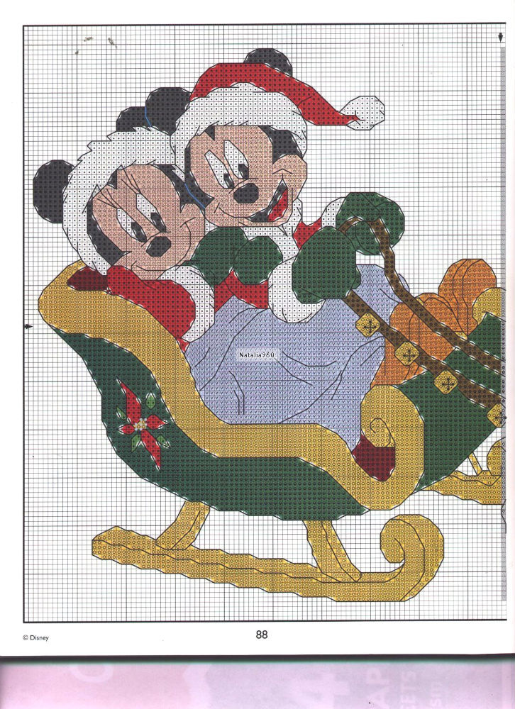 Schemi ricamo punto croce Natale Disney (3)